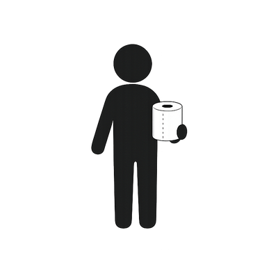 通常トイレットペーパーを持つ人物