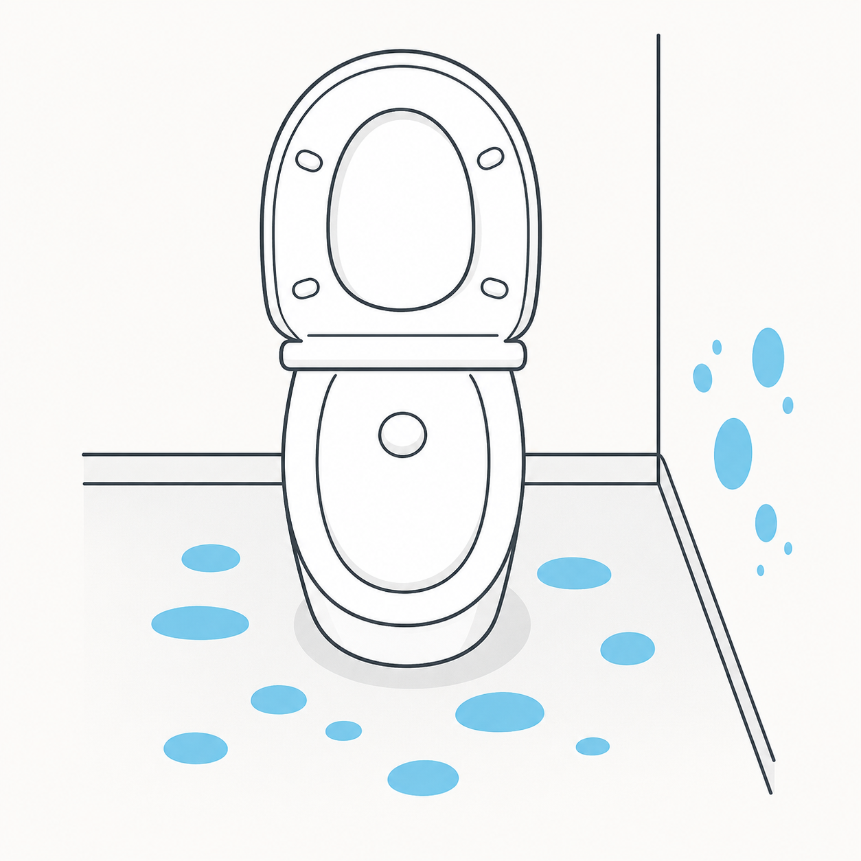 トイレの尿ハネと飛び散りのイメージ トイレの尿ハネと飛び散りのイメージ