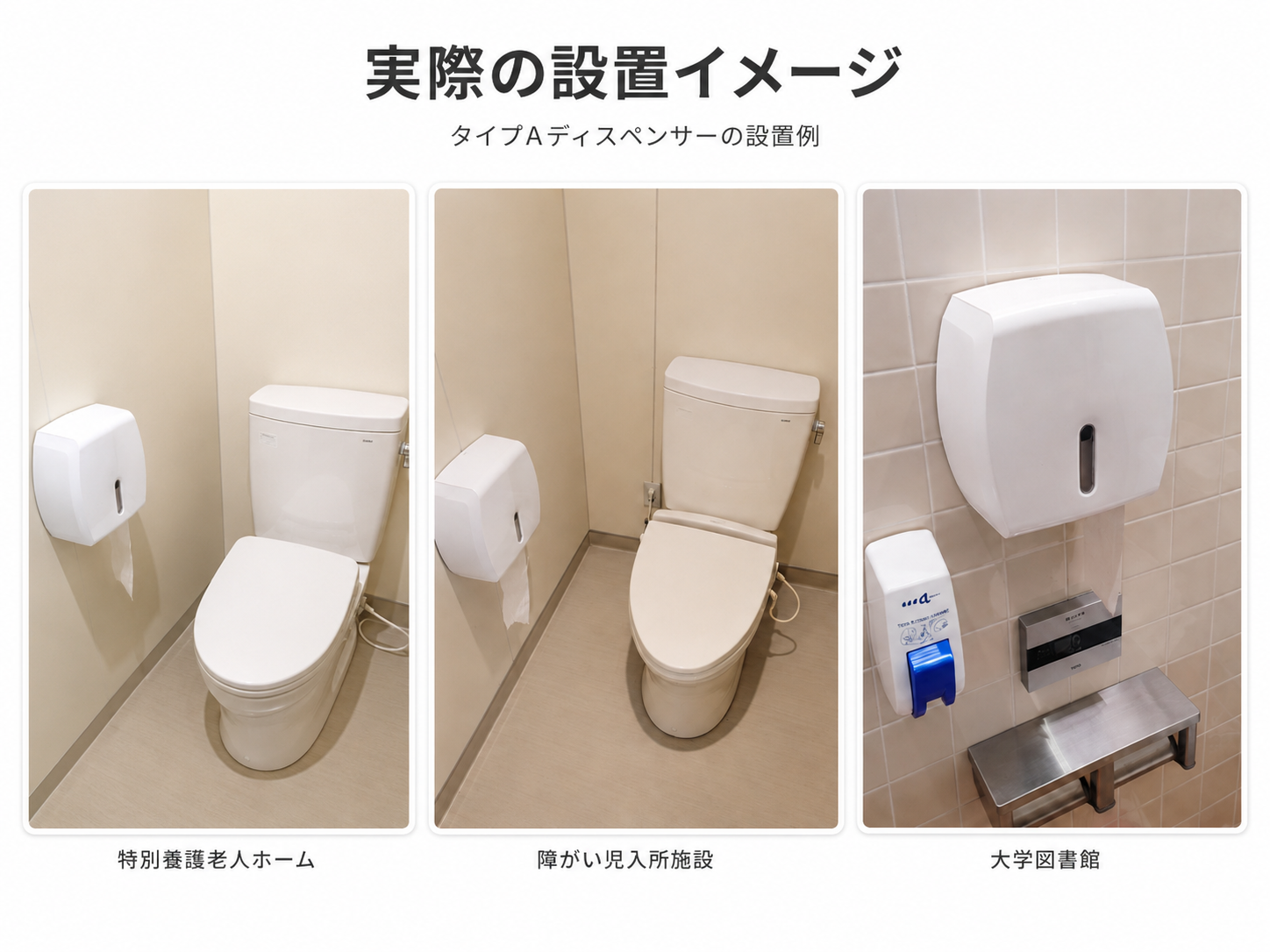 タイプAディスペンサーの設置イメージ タイプAディスペンサーの設置イメージ